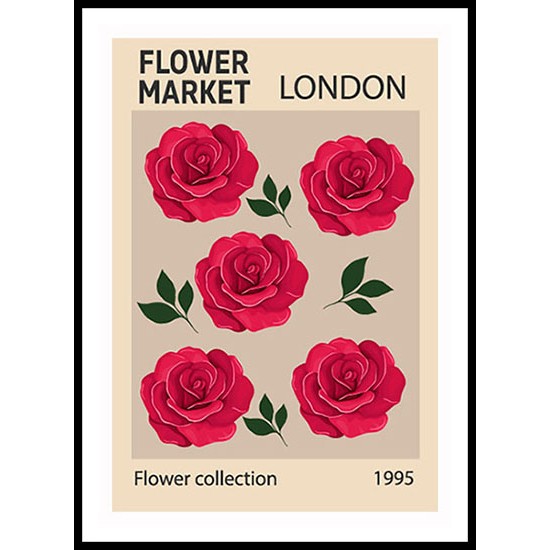 Abstract Flower Market With Trendy Rose Wall Art 1